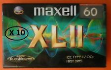 10 cassettes K7 MAXELL XLII 60 minutes TYPE II  neuf sous blister chrome