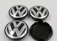 4x Nabenkappen Nabendeckel VW Volkswagen 65mm Schwarz Chrome Radkappe Embleme   