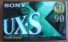 10 cassettes K7 audio SONY UX-S 90 TYPE II  neuf sous blister chrome
