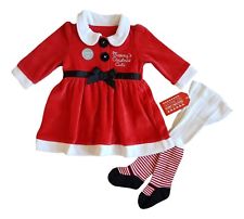 Baby Girls Christmas Xmas Santa Claus Dress Tights Outfit Costume Holiday Gift 