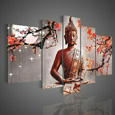 5Pcs/lot Abstract Buddha Canvas Wall Art Painted Oil Painting For Home Decor