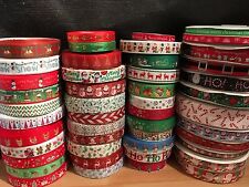 Christmas Ribbon 3/8" (10mm) 7/8" (22m) 1" (25mm) 1.5" (38mm) Huge Selection!