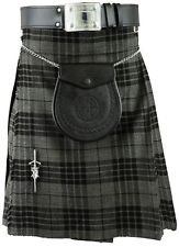 Grey Scottish Mens Kilt Tartan Kilts Traditional Highland dress
