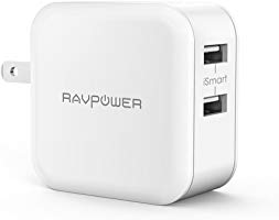 RAVPower USB 充電器 2ポート 24W 【最大出力5V,4.8A/急速/折畳式プラグ】 iPhone/iPad/Android 等のUSB機器対応 RP-UC11 (ホワイト)