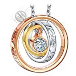 AILIZE"Mom, I love you"スワロフスキーのクリスタルで作られた女性用ネックレス、スワロフスキーシールタグとクラシックジュエリーボックス、SGSテストでニッケルフリー、45 + 5CM