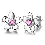 J.SHINE桜モチーフレディース ジュエリー ピアス スタッド・シルバー925・3Aキュービックジルコニア・シルバーアクセサリー・さくら・バレンタインギフト・誕生日・記念日・母の日プレゼント・パーティードレス
