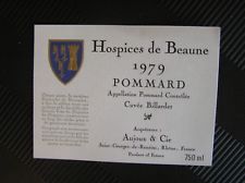 01 ETIQUETTE HOSPICES DE BEAUNE 1979 POMMARD CUVEE BILLARDET