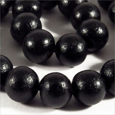Lot de 50 perles rondes en Bois 10mm Noir Haute Qualité !