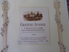 & RARE ETIQUETTE St-EMILION 1er GRAND CRU CLASSE A  CHATEAU AUSONE 1994