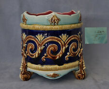  Cache-pot Tripode en Barbotine Majolica Faïence du XIXème  