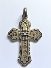 ancien croix en argent et email XIX