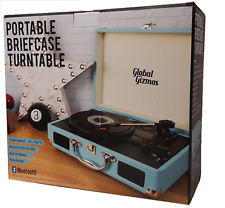 Briefcase Record Player Suitcase Vinyl 3 Speed Turntable Bluetooth Speakers