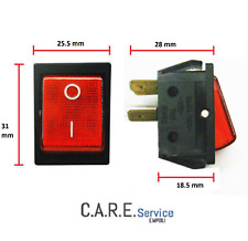 INTERRUTTORE BIPOLARE LUMINOSO ROSSO 250V MAX 16A - F037R