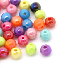 500 Mixte Perles intercalaire Acrylique Rond 6mm Dia.B22533