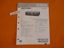 SERVICE MANUAL SONY TC W200 english Service Anleitung Schaltplan