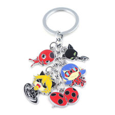 PORTE CLE CLEF KEYRING KEYCHAIN METAL MIRACULOUS LADYBUG CHAT NOIR TIKKI PLAGG