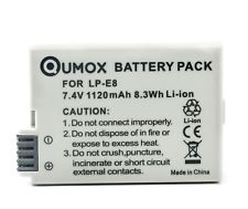 Qumox Batterie pour Canon LP-E8 LPE8 Digital Rebel EOS 550D 600D 650D 700D T4i