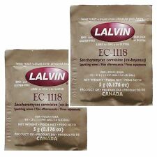 2x Lalvin EC-1118 Champagne Levure 5g Sachet 18% Bière maison Vinification 4,5 L