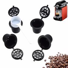 4x Capsule Rechargeable + Cuillère Pr NESPRESSO Réutilisable Café Espresso Tasse