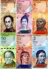 LOT SET SERIE 6 BILLETS VENEZUELA  BOLIVARES 2007 - 2015  UNC NEUF