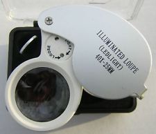 LOUPE DE BIJOUTIER LUMINEUSE 40 X 25 POUR MONNAIE BIJOUX BROCANTE TIMBRE PIERRE