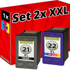 TINTE PATRONEN für HP 21 + 22 XL DESKJET F370 F375 F380 F2180 F2224 F2280 F4180
