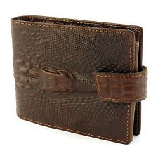 Mens Dragon Luxury Quality Leather Wallet Credit Card Holder Purse Brown NEW UK