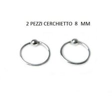 Orecchini Cerchio Argento 925 Piercing Naso 8  mm