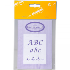 Brandmalerei Vorlagen doppelseitig: Alphabet+Zahlen, Groß- u. Kleinbuchstaben