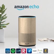 Amazon Echo (2. Generation), Intelligenter Lautsprecher mit Alexa, Eiche Optik
