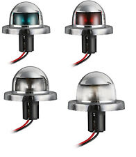 4 Feux de Navigation ABS Chromé Vert + Rouge + Blanc Poupe + Blanc Proue Bateau