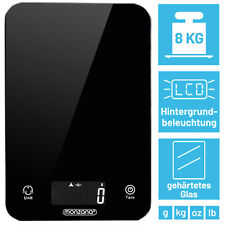 Monzana® Küchenwaage Haushaltswaage LCD Digitalwaage schwarz Beleuchtung 8kg/1g