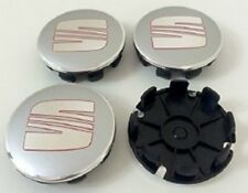  4x Seat Nabendeckel Radnabendeckel 56mm Rot Chrom Felgendeckel NEU 