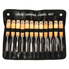 12 Piece Wood Carving Hand Chisel Set Woodworking Gouging Chisels Crafting