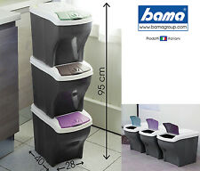 PATTUMIERA RACCOLTA DIFFERENZIATA set 3 pattumiere 60lt bidone bama spazzatura