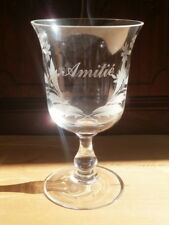 GROS VERRE EN CRISTAL SOUFFLE AMITIE