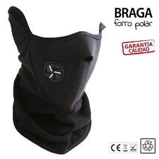 Braga cuello mascara neopreno pasamontañas bufanda snow moto bici forro NEGRO