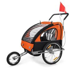 Remorque Vélo Convertible Jogger 2en1 Enfants Amortisseur Orange Noir SAMAX