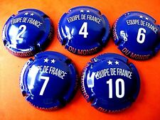 Série de 5 NOUV. capsules Champagne  Générique Champions du monde 2018