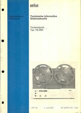 Braun Service Manual für TG 1000