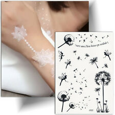 ►TATOUAGE TEMPORAIRE NOIR Fée dentelle (éphémère, tattoo femme, décalcomanie)◄