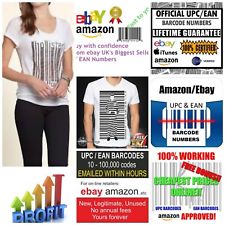 1000 X Ean Upc Barcodes Numbers For ebay Google  Amazon Unique Number Lifetime