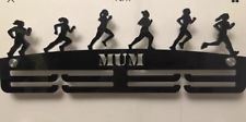 Thick Acrylic 2Tier Personalised 5mm FEMALE RUNNER Medal hanger / Holder 