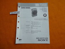 SERVICE MANUAL SONY WM F3030 english Anleitung hifi Schaltplan