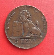 Belgique - Léopold Ier - Très Jolie monnaie de 5 centimes 1850  grand 0