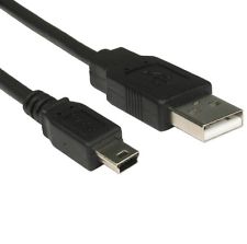 0.5m MINI USB Cable Sync & Charge Lead Type A to 5 Pin B Phone Charger Black