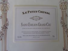 & RARE ETIQUETTE St-EMILION  CHATEAU LE PETIT CHEVAL 1996 SECOND DE CHEVAL BLANC