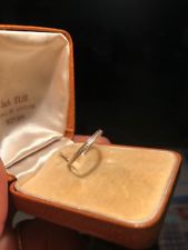 Ancienne Bague En Argent Massif 925 Alliance Anneau Clouée Travaillé T53