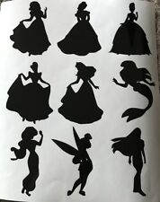X9 Disney Princess Glass Craft Etched Vinyl Sticker Silhouette Disney Decal Car