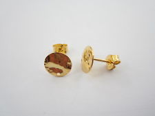 1 PAIO DI BASI PER ORECCHINI TONDINO 10 MM ARGENTO 925 PLACCATO ORO GIALLO